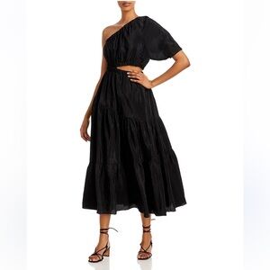 Moon River One-Shoulder Cutout Dress Black Size S NWT